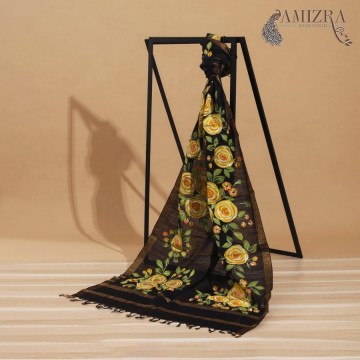 HAND PAINT DUPATTA - LOVE IS BLACK