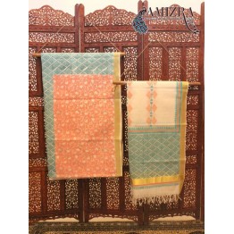 BLOCK PRINT- PEARLS AND PEACHES